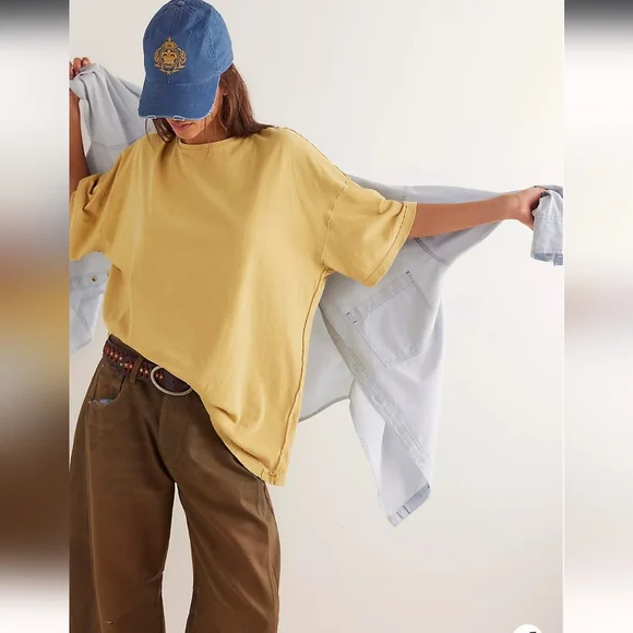 NWT Free People Devon Tee Medium Pompas - Picture 2 of 5